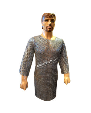 Chain Maille 8 mm Flat with Alternate Solid Chest 40 Half Sleeve